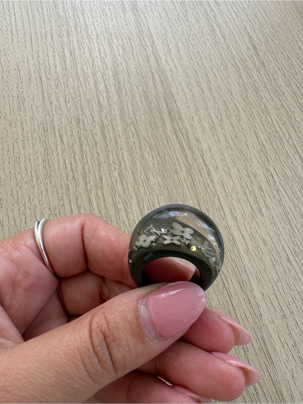 Louis Vuitton Crystal & Resin Monogram Inclusion Ring Size M (ring size 7)